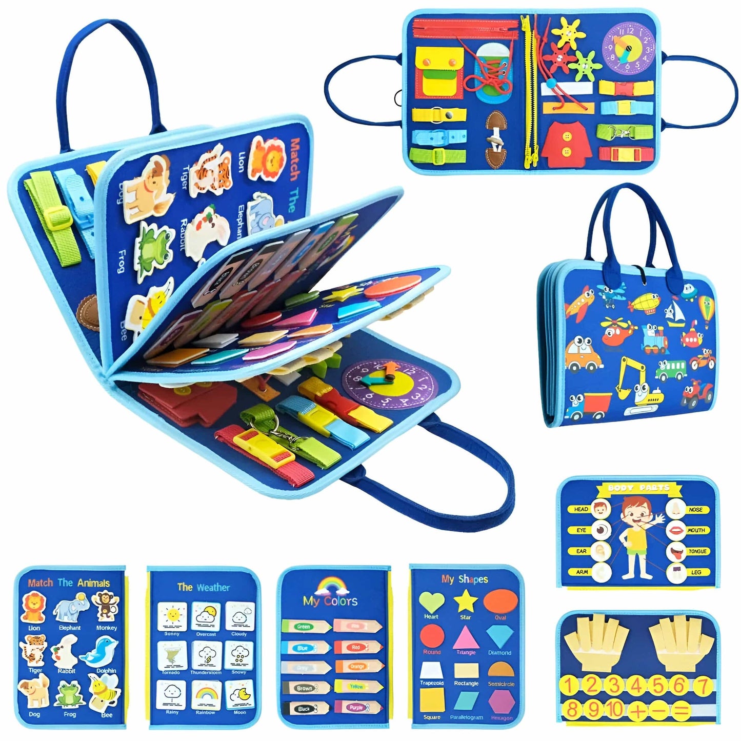 Enfant explorant une page avec des lacets et boutons