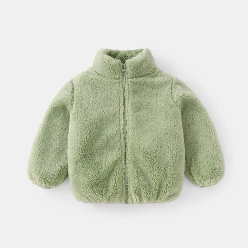 Manteau pour enfants avec fermeture éclair, vue de côté