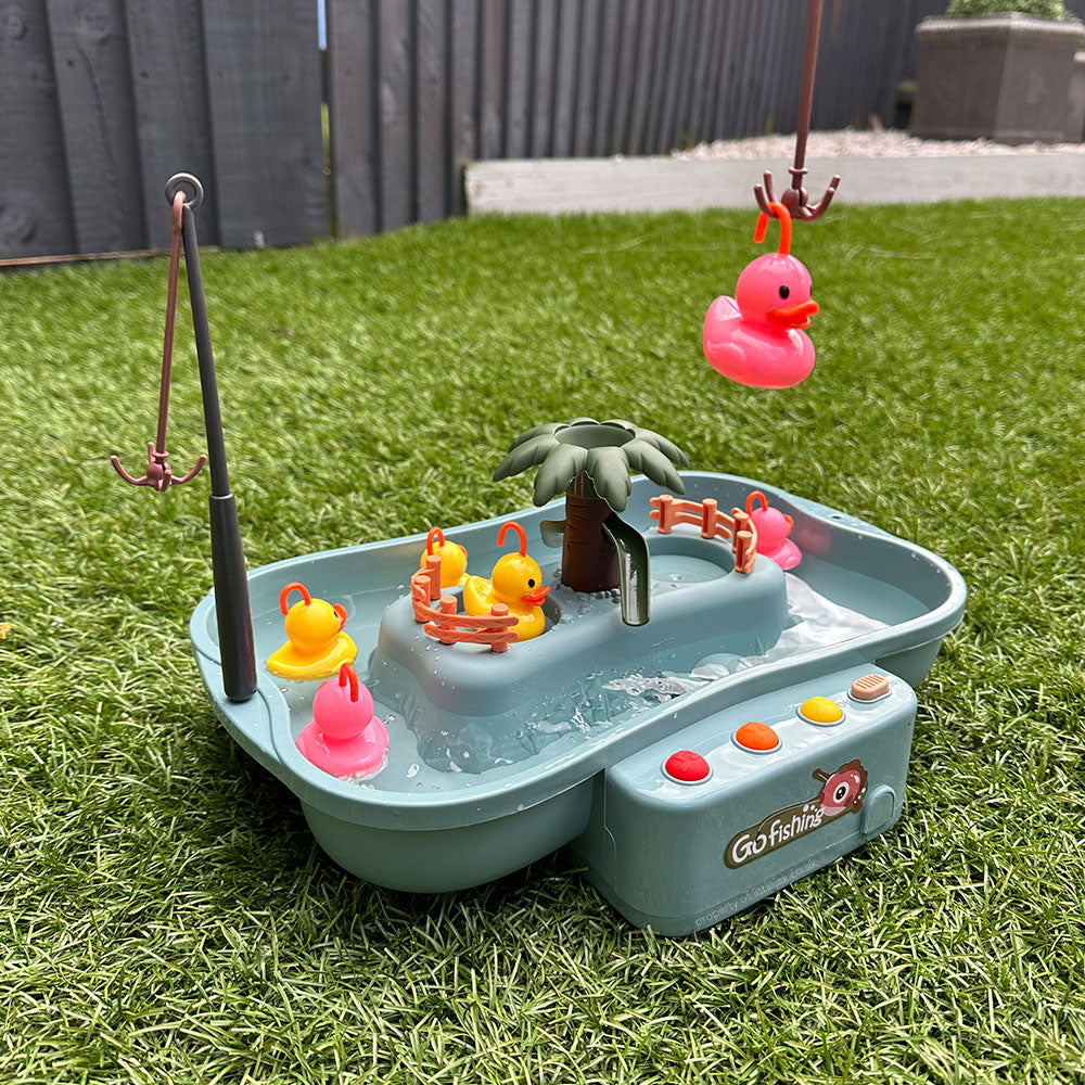 Jeu de pêche en plastique avec canards et accessoires