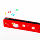 Vue de dessus de l'harmonica enfant sur tapis