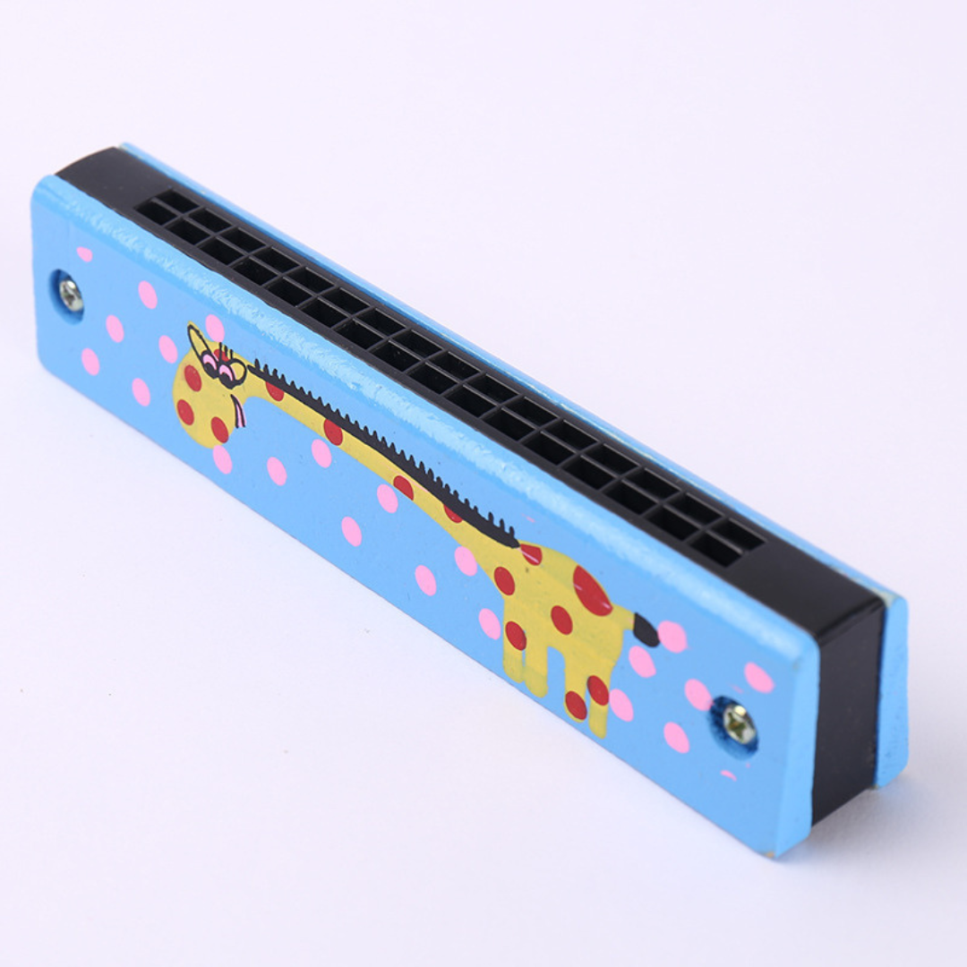 Vue latérale de l'harmonica enfant, couleurs vives