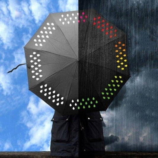 Parapluie compact replié, prêt à être rangé