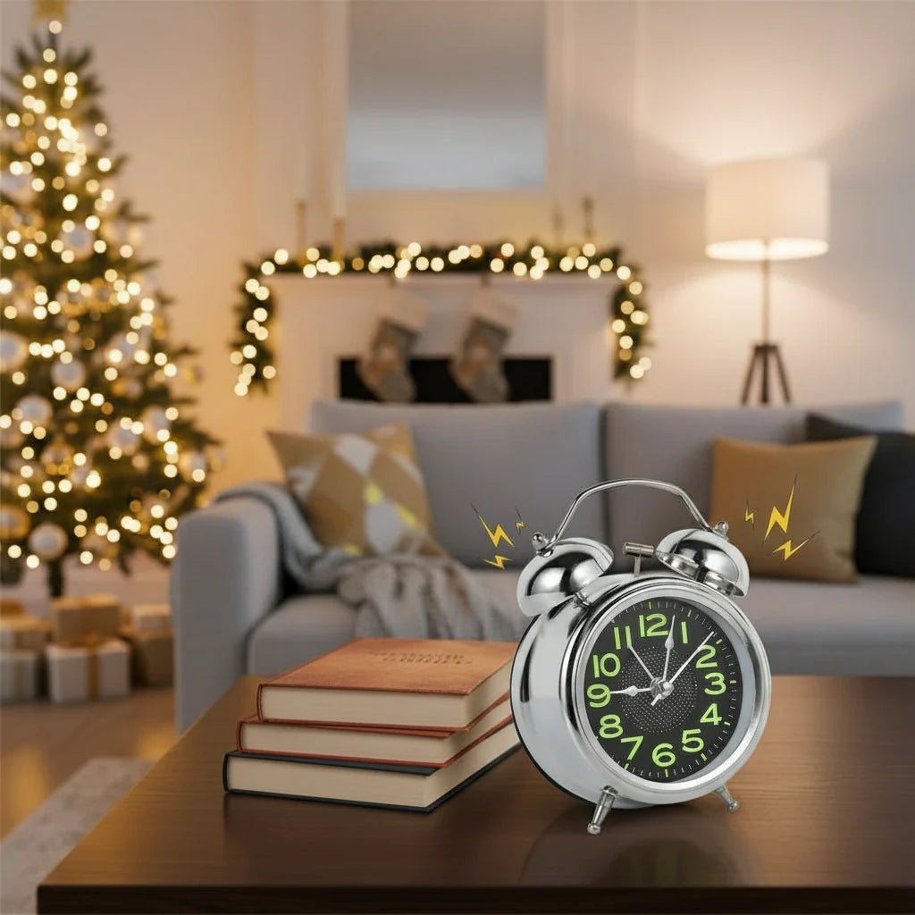 Réveil rétro avec double cloche et cadran lumineux