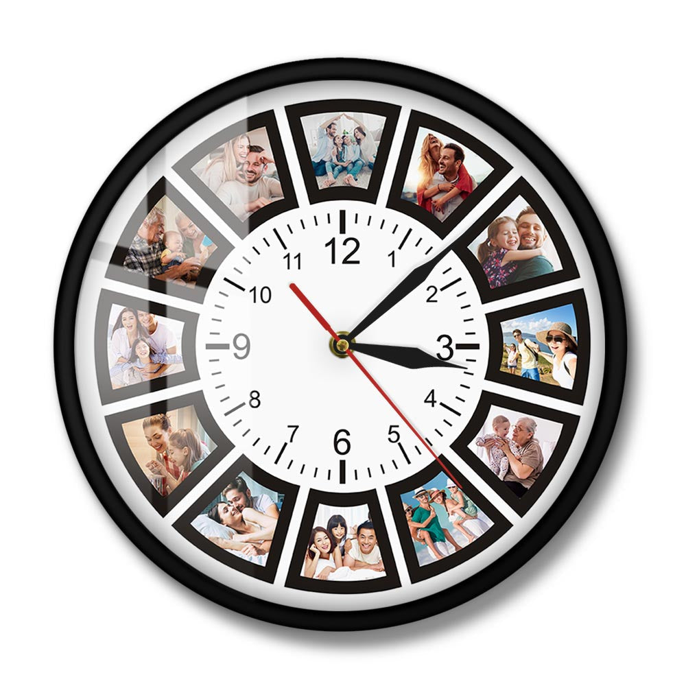 Détail du cadre en métal de l'horloge personnalisable
