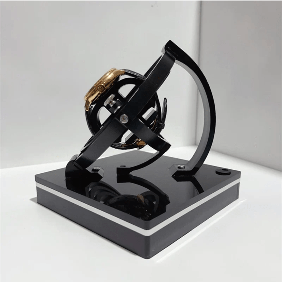 Remontoir de montre en bois avec couvercle en verre transparent