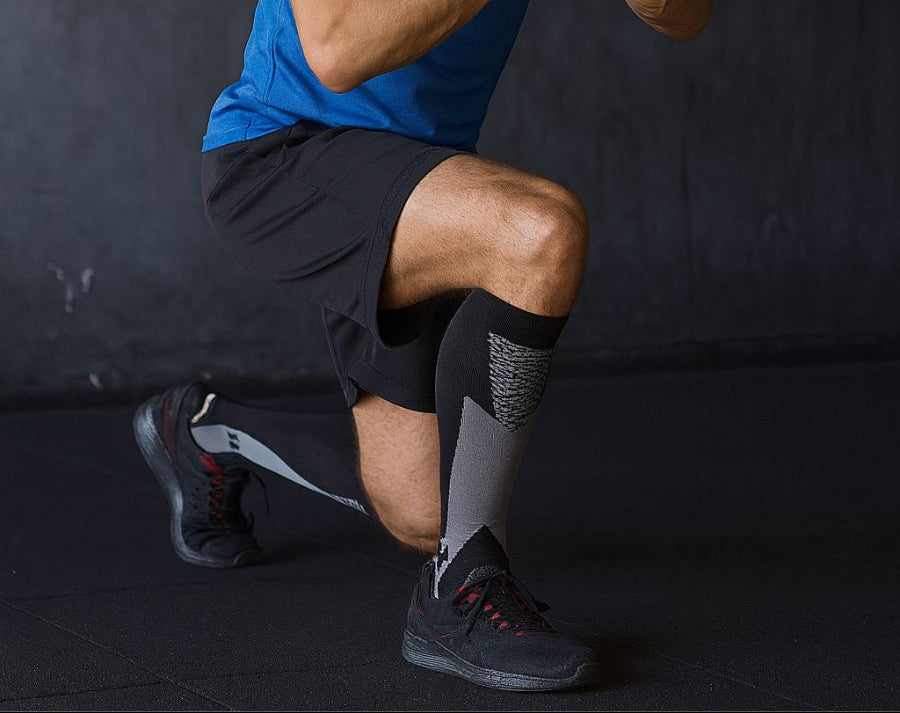 Vue rapprochée des chaussettes montrant le tissu respirant