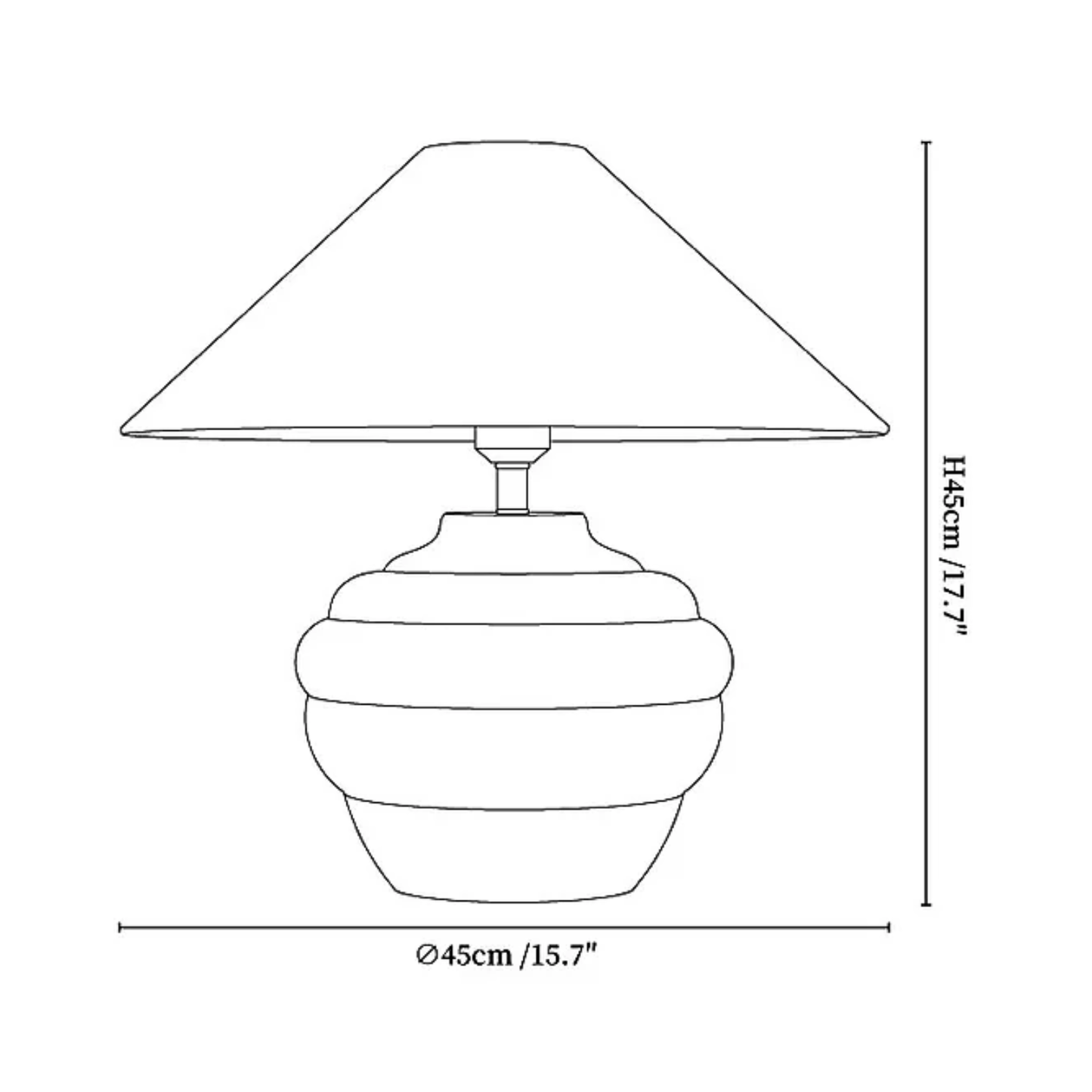 Vue rapprochée de l'abat-jour en métal doré vertical