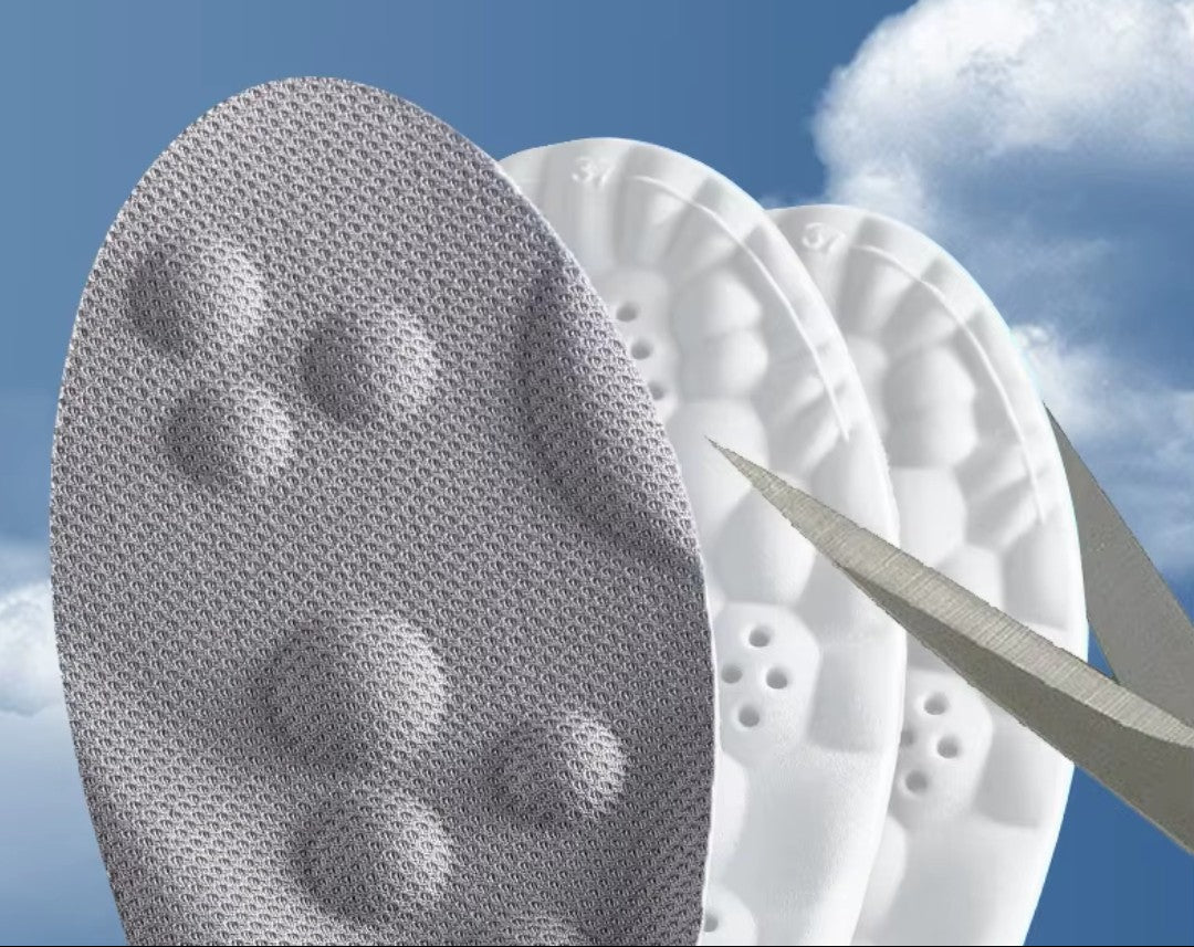 Gros plan sur la texture respirante des semelles