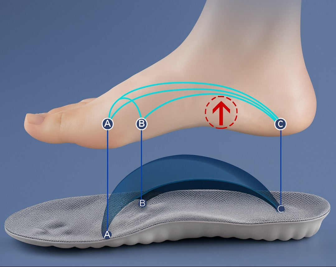 Illustration de l'alignement correct des pieds avec semelles