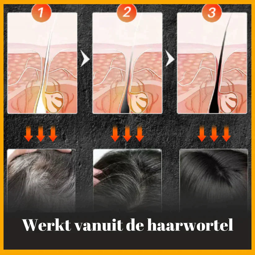 Barre de shampooing montrée avec des cheveux gris
