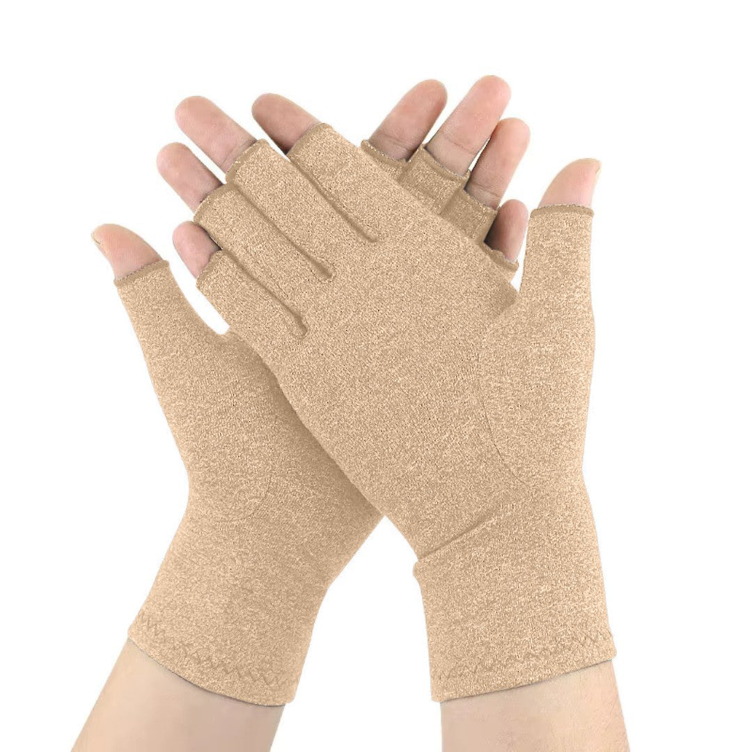 Vue latérale des gants montrant le soutien des articulations