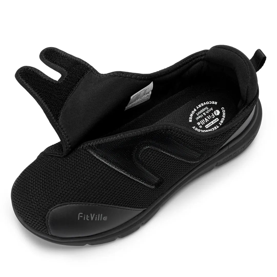 Vue latérale de chaussures orthopédiques en maille douce