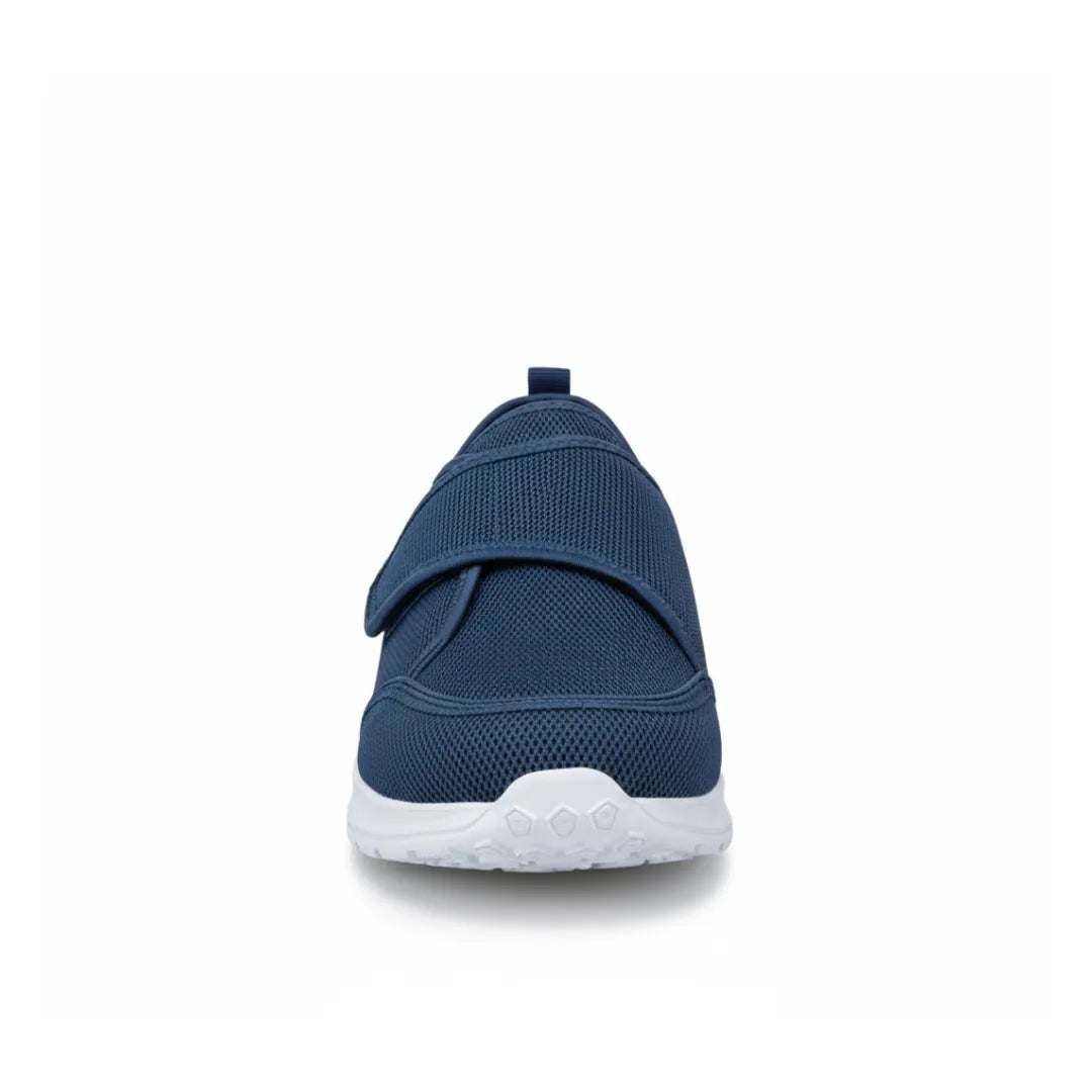 Vue latérale de baskets orthopédiques avec fermeture Velcro pratique