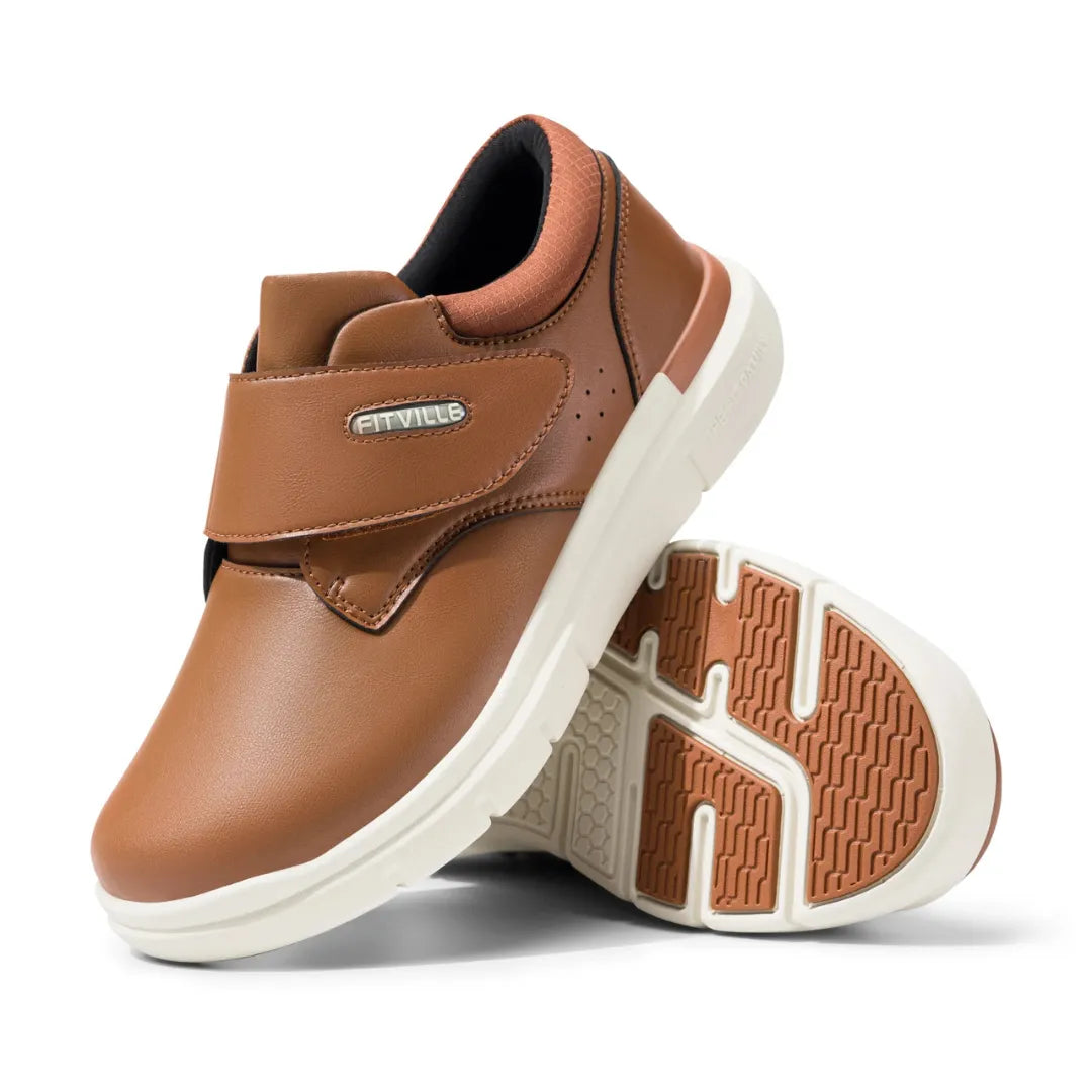Chaussures orthopédiques en cuir vegan, vue de face