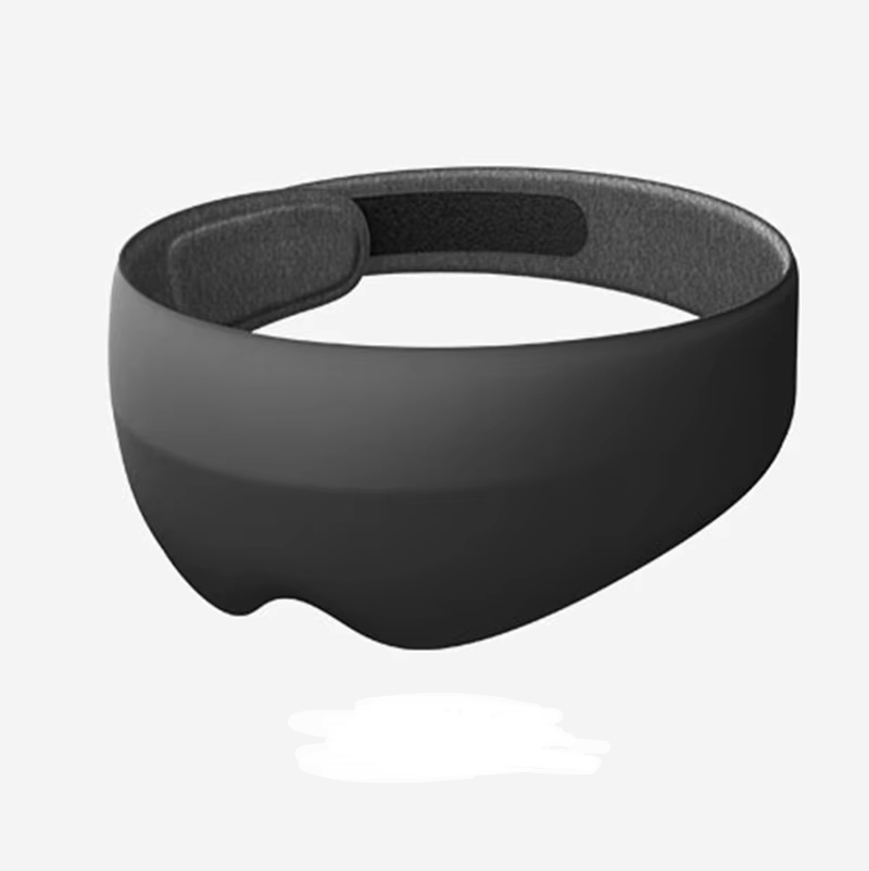 Masque de sommeil plié, montrant sa portabilité et légèreté