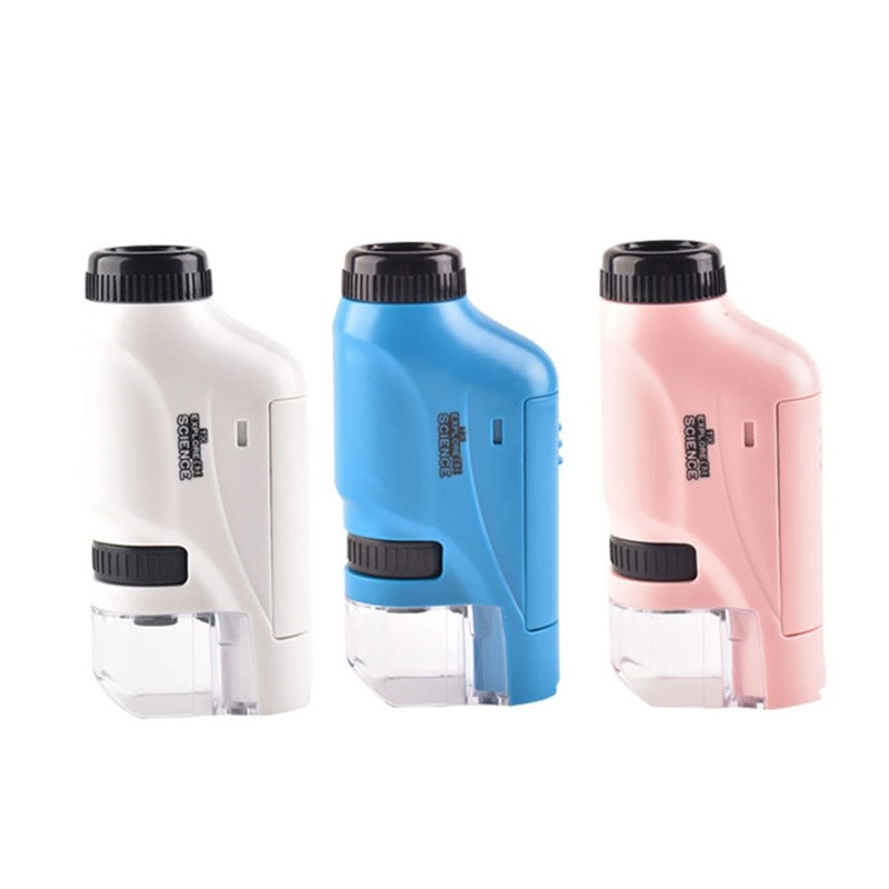 Vue latérale du microscope portable, idéal pour l'extérieur