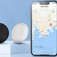 Petit localisateur GPS rond sur fond blanc