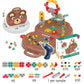 Ensemble de construction avec perceuse et pièces colorées