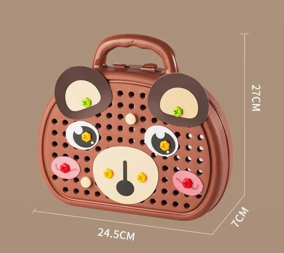 Perceuse électrique pour enfants avec vis et écrous