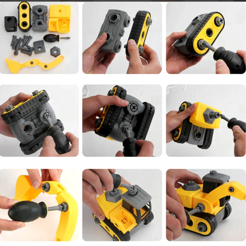Ensemble de pièces pour assembler un camion de chantier éducatif
