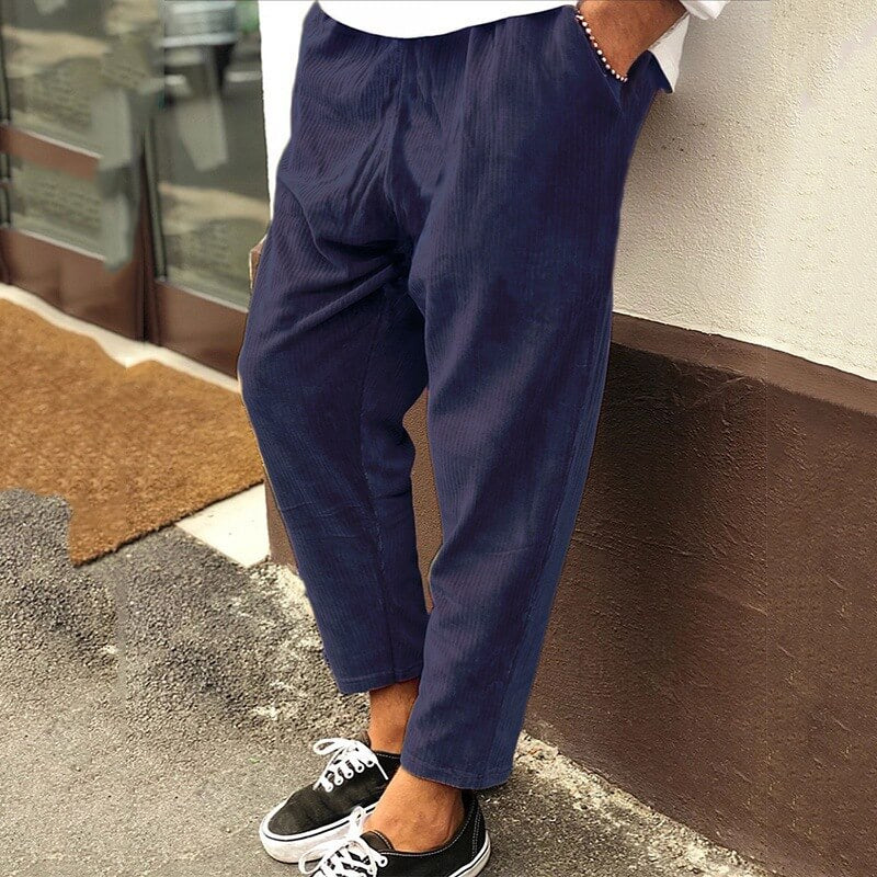 Pantalon ample en velours côtelé pour homme, vue de face