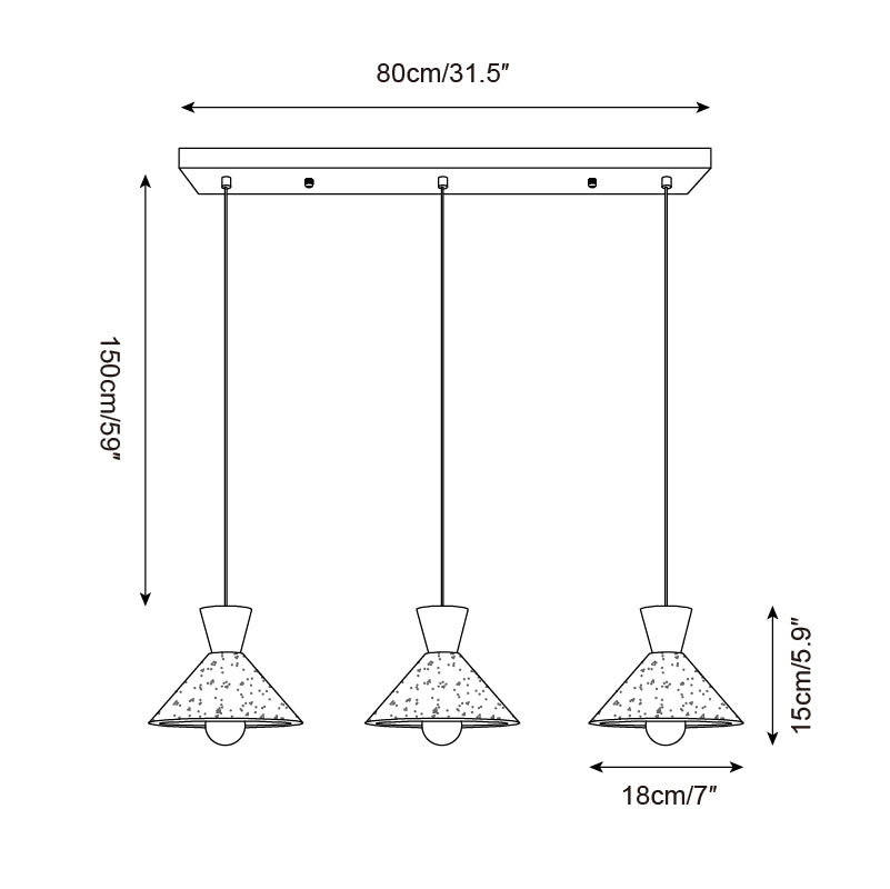 Suspension au-dessus d'une table à manger