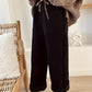 Pantalon large blanc pour femme avec taille haute et poches