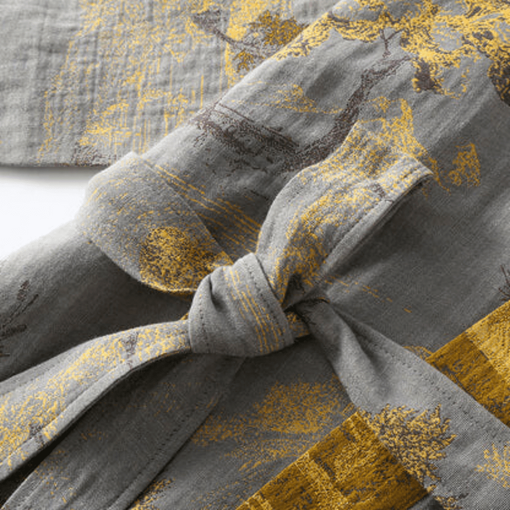 Détail du tissu en gaze de coton doux et respirant