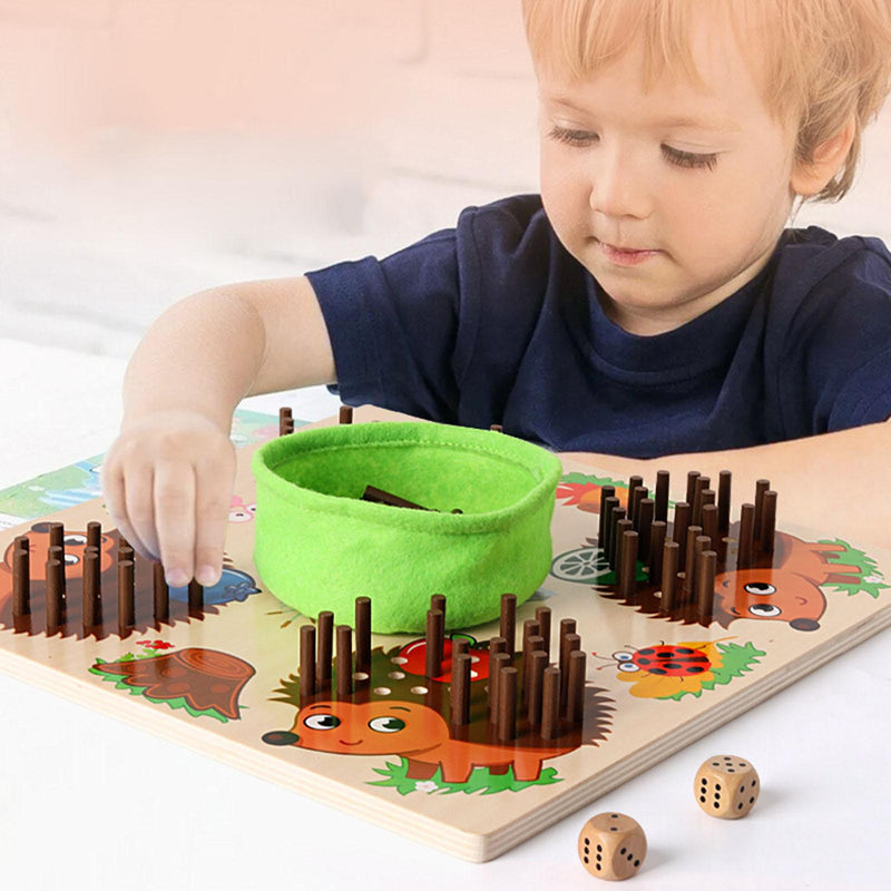 Assiette hérisson avec emplacements circulaires pour chevilles