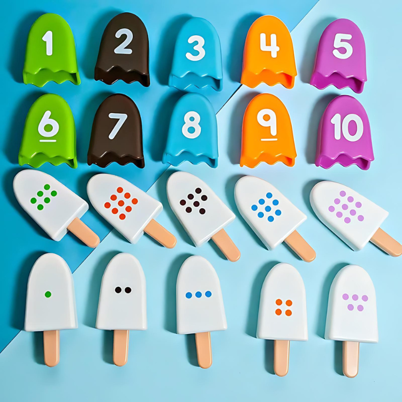 Ensemble éducatif de crèmes glacées numérotées pour enfants