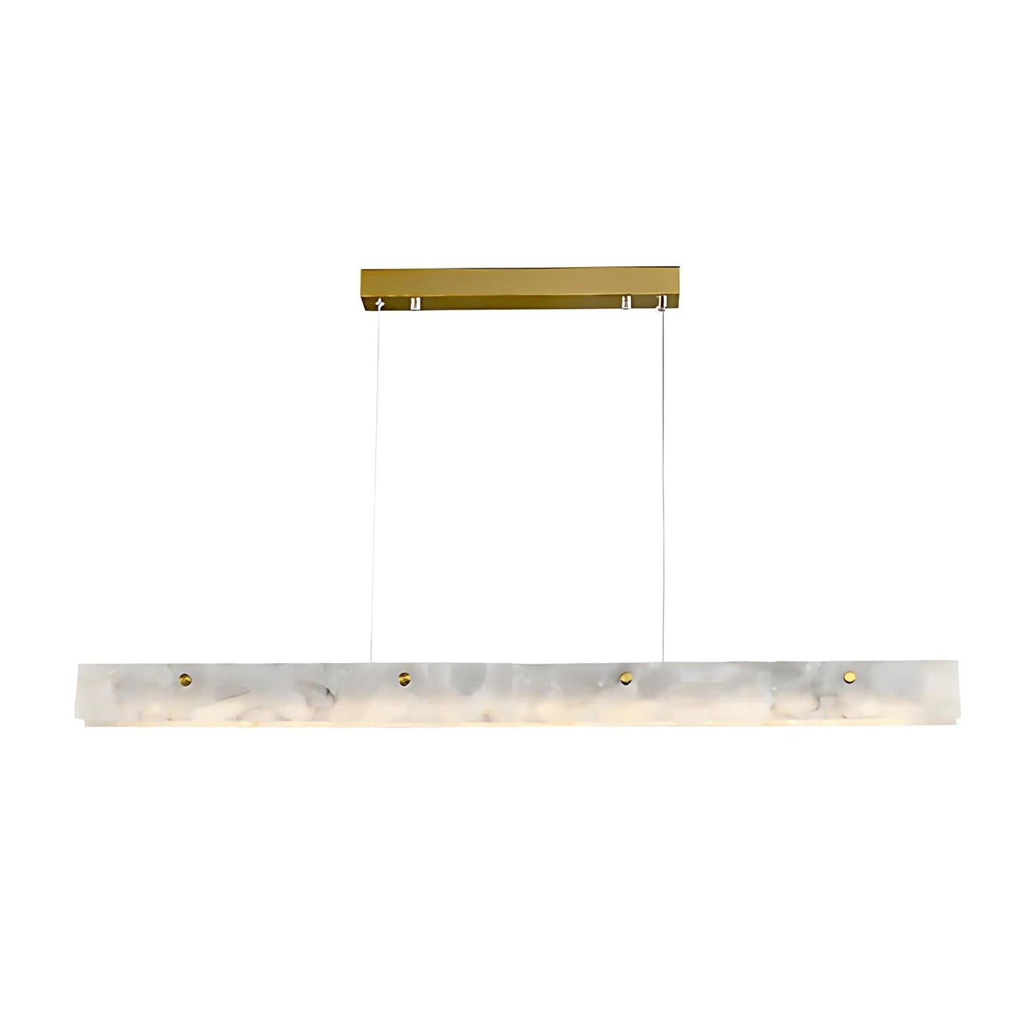 Lampe suspendue moderne en albâtre vue de côté