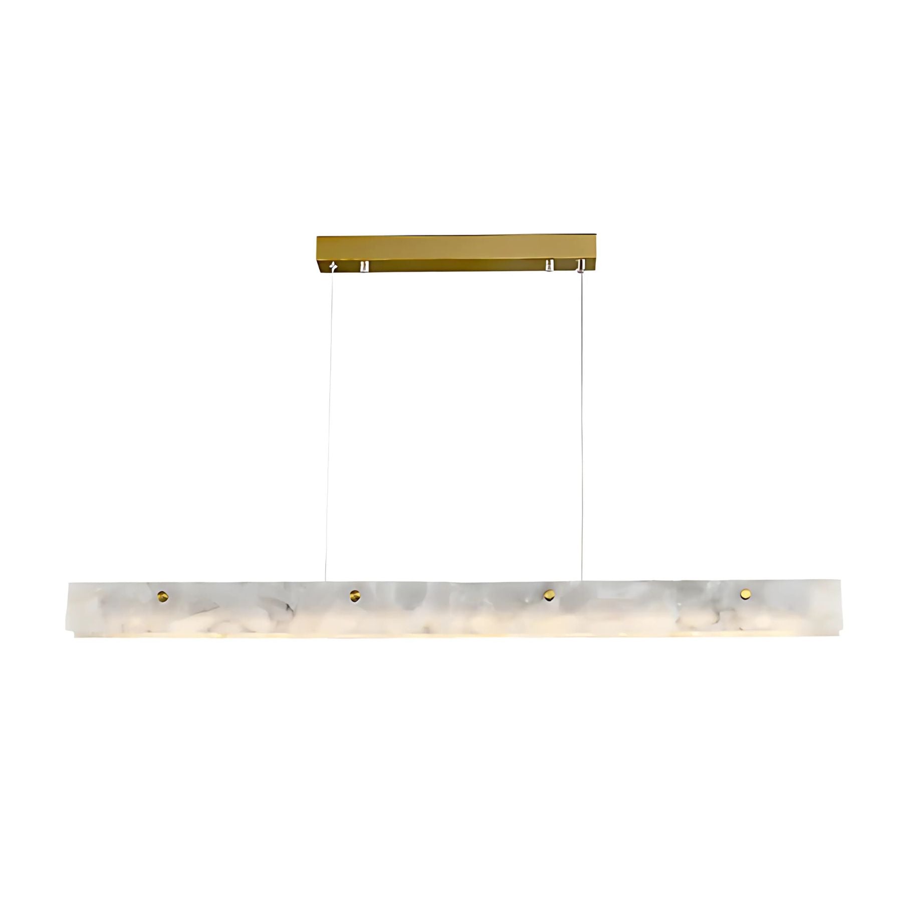 Lampe suspendue moderne en albâtre vue de côté