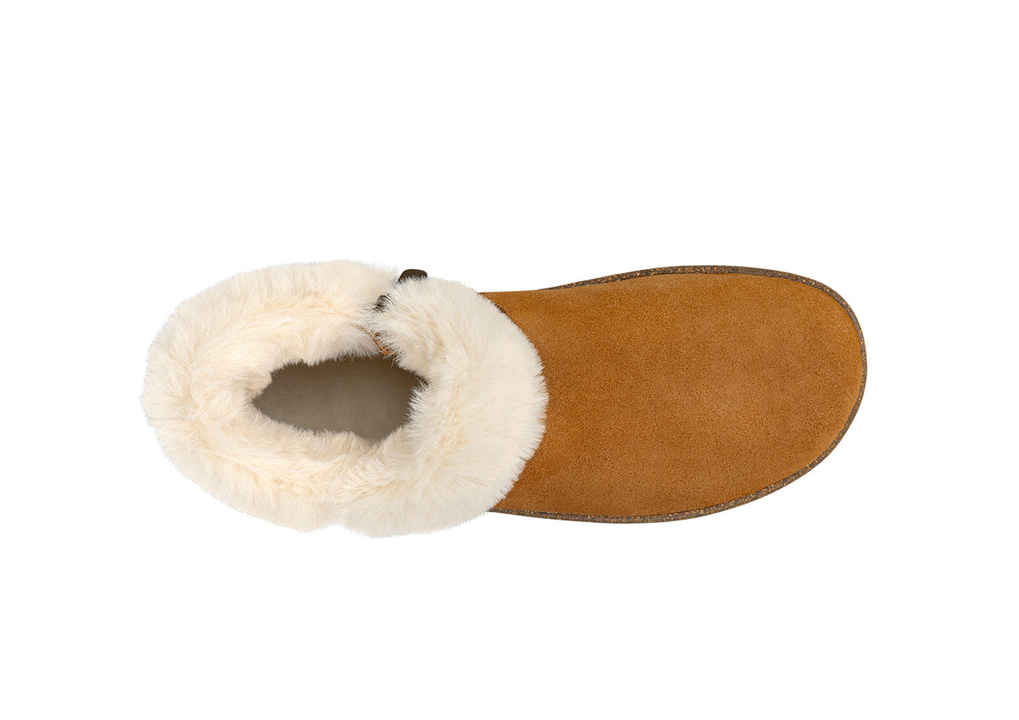 Intérieur douillet des bottes avec fausse fourrure visible