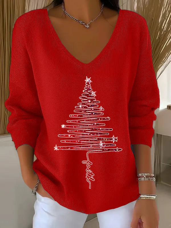 Vue de dos d'un pull de Noël avec col montant