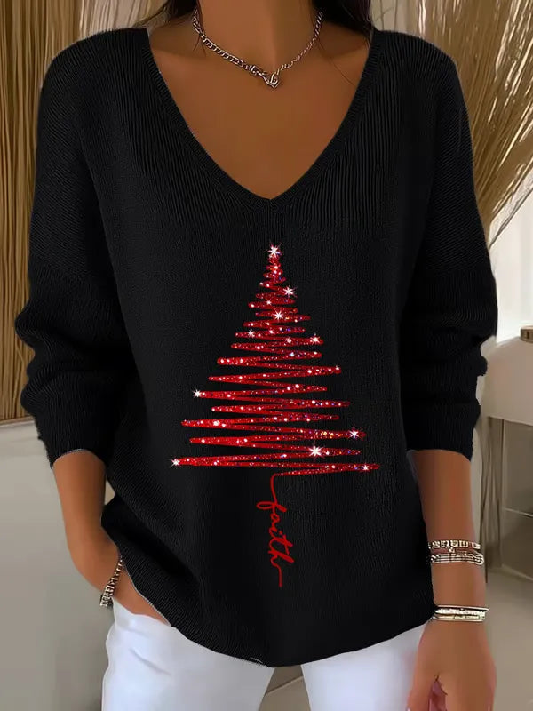 Pull de Noël tricoté, parfait pour les journées froides