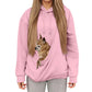 Hoodie gris avec poche pour animal, vue de face