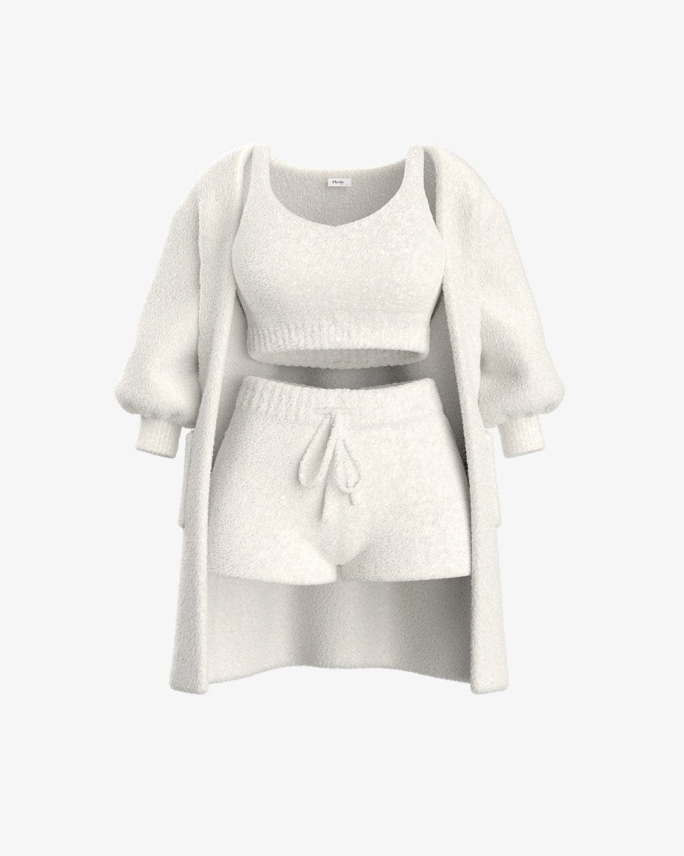 Détail des manches du pyjama en tissu éponge