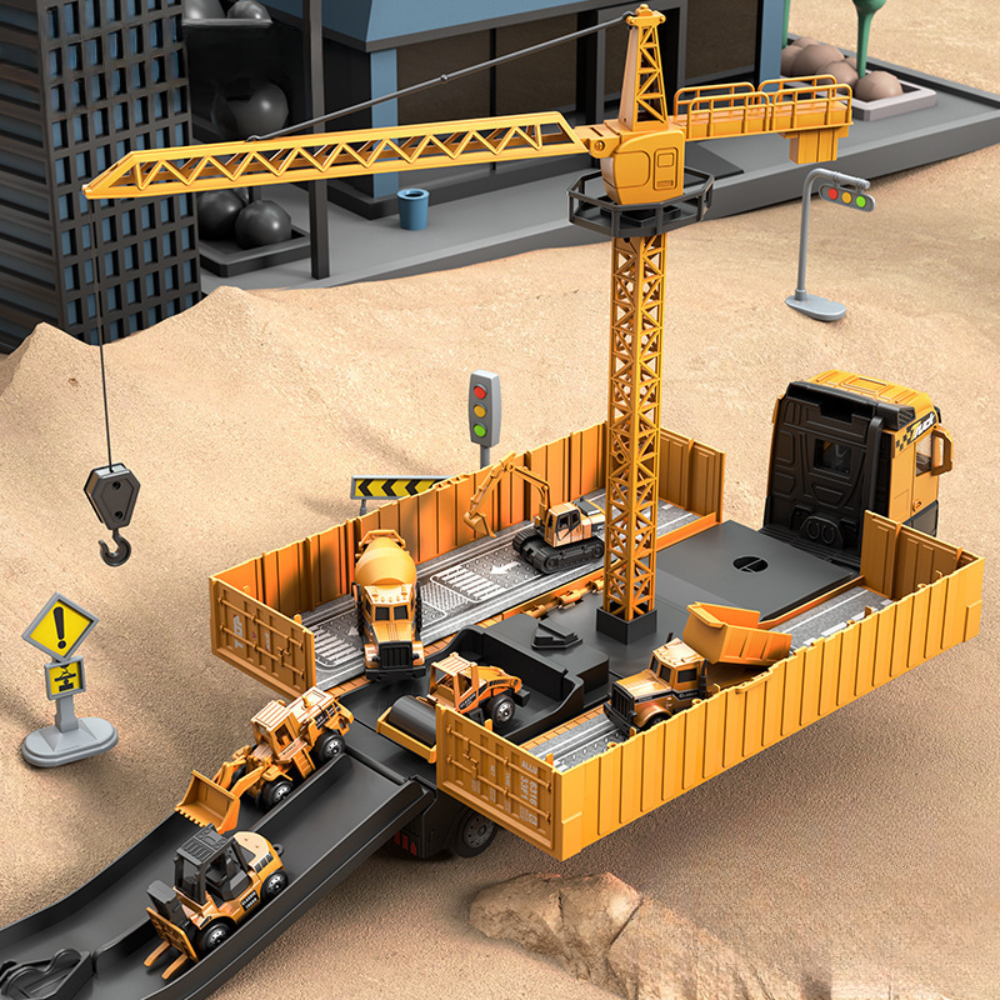 Ensemble de véhicules de chantier miniatures en plastique