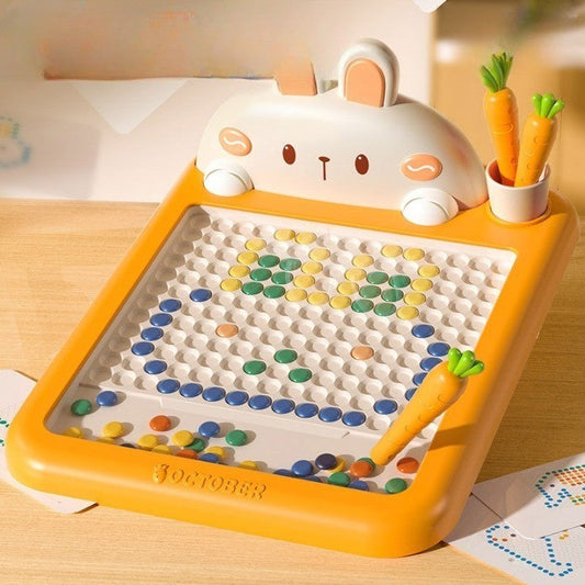 Vue d'ensemble du tableau magnétique avec accessoires inclus