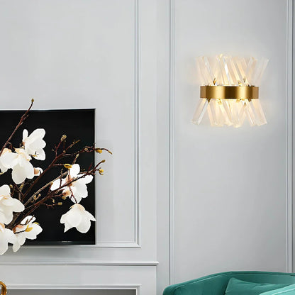 Applique murale en cristal et métal, lumière douce