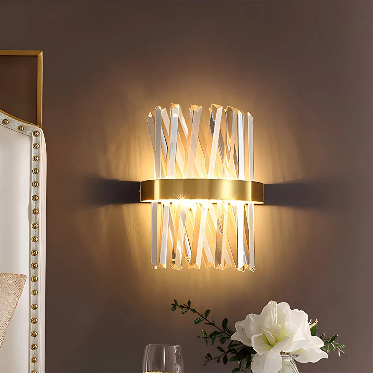 Applique murale en cristal, lumière tamisée pour couloir