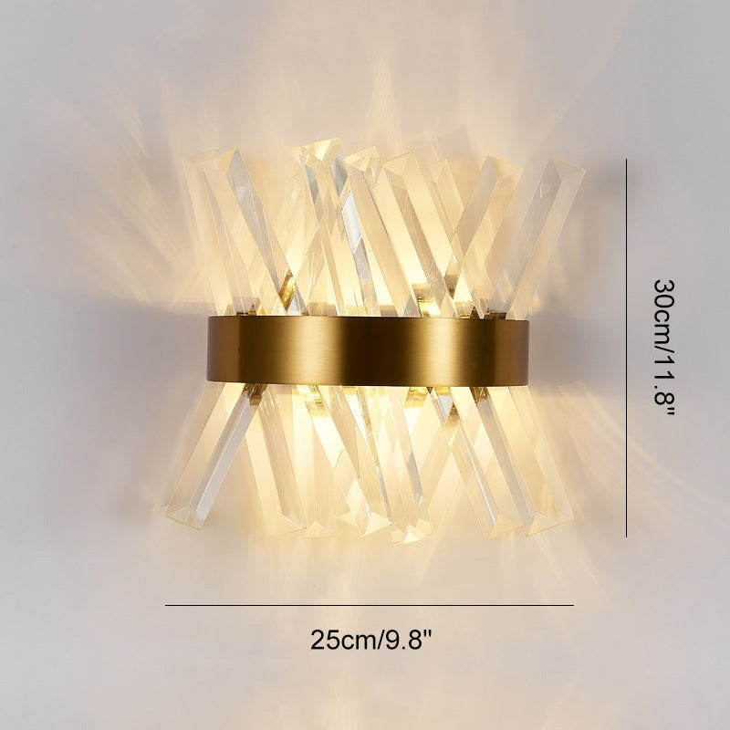 Éclairage LED intégré sur applique murale en cristal