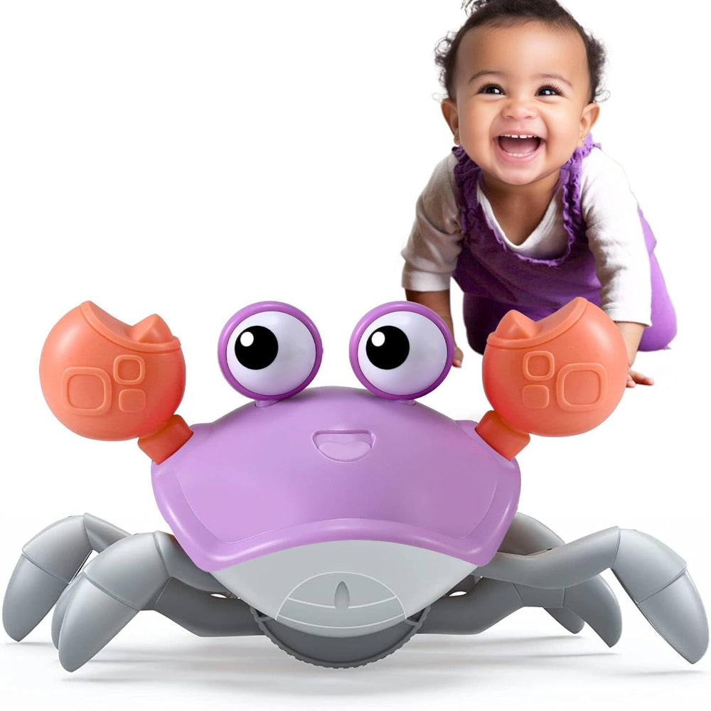 Vue arrière du jouet crabe montrant sa construction robuste