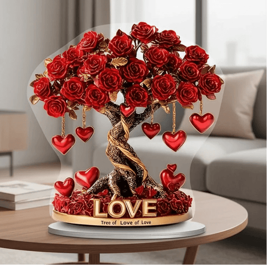 Vue d'ensemble de l'arbre de roses en cristal décoratif