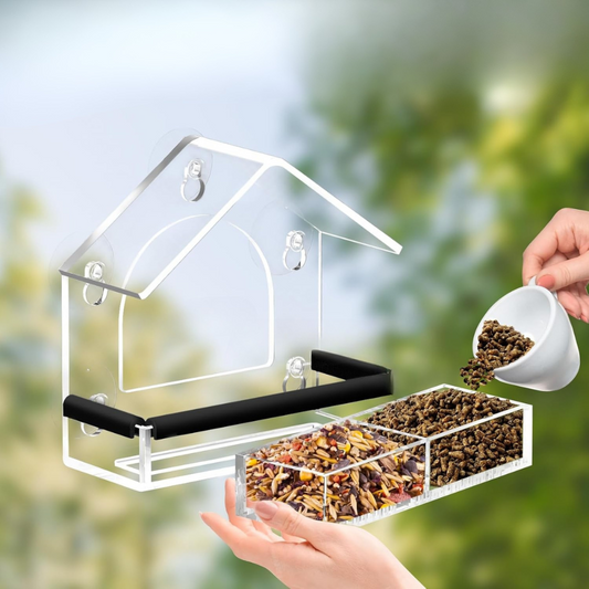 Mangeoire à oiseaux avec plateau amovible pour nettoyage facile