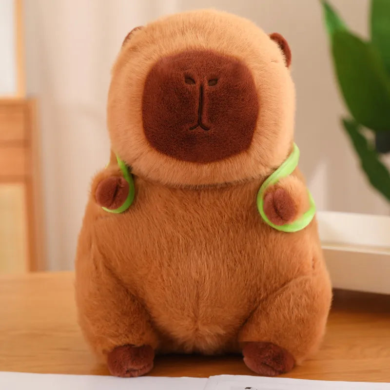 Gros plan sur le visage doux du capybara en peluche