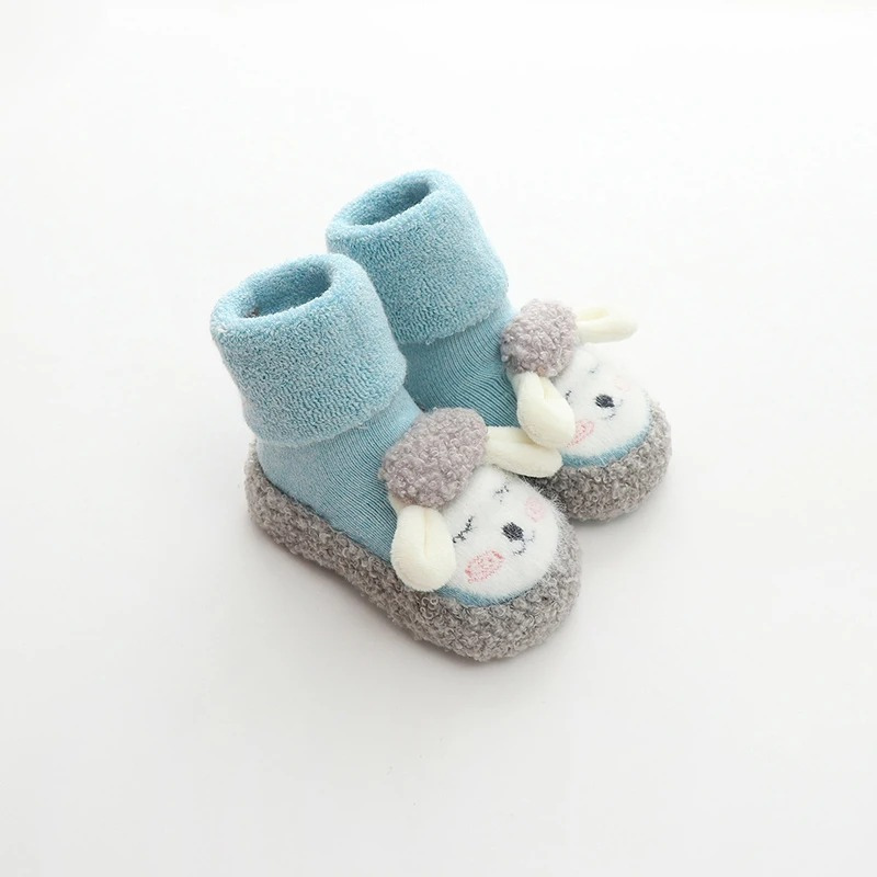 Chaussures en peluche bleues, doublure chaude et confortable