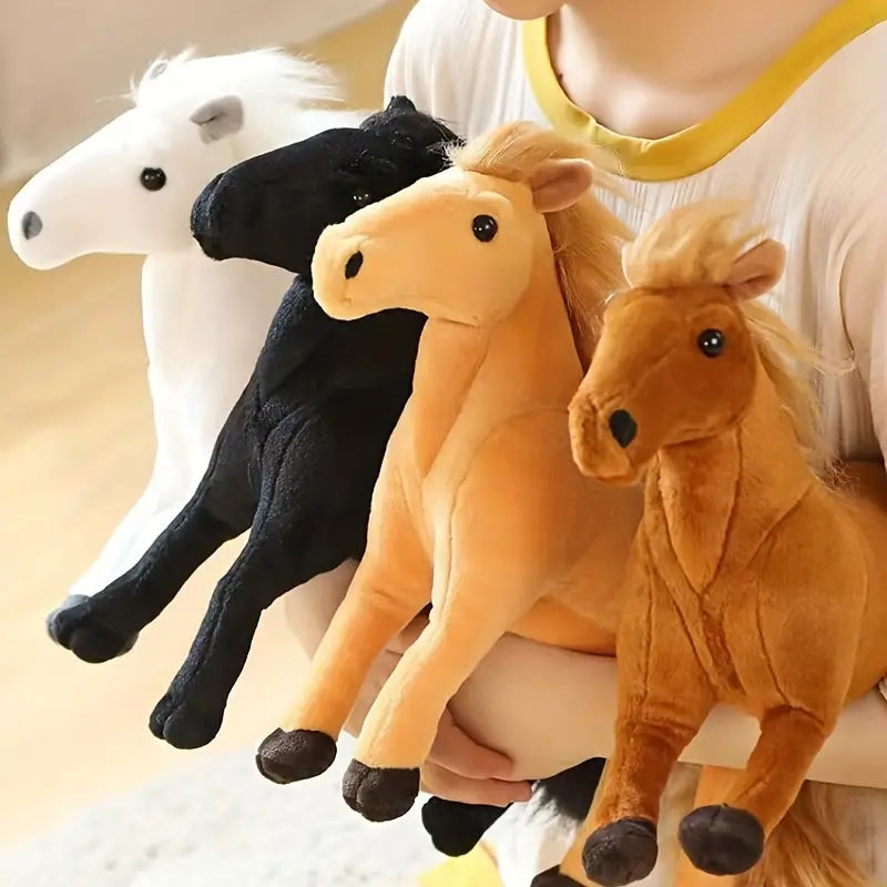 Cheval en peluche avec crinière douce et réaliste