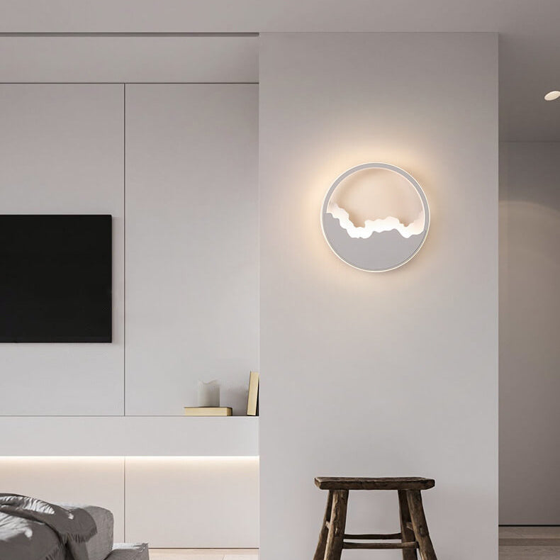 Applique murale LED ovale avec design ondulé moderne