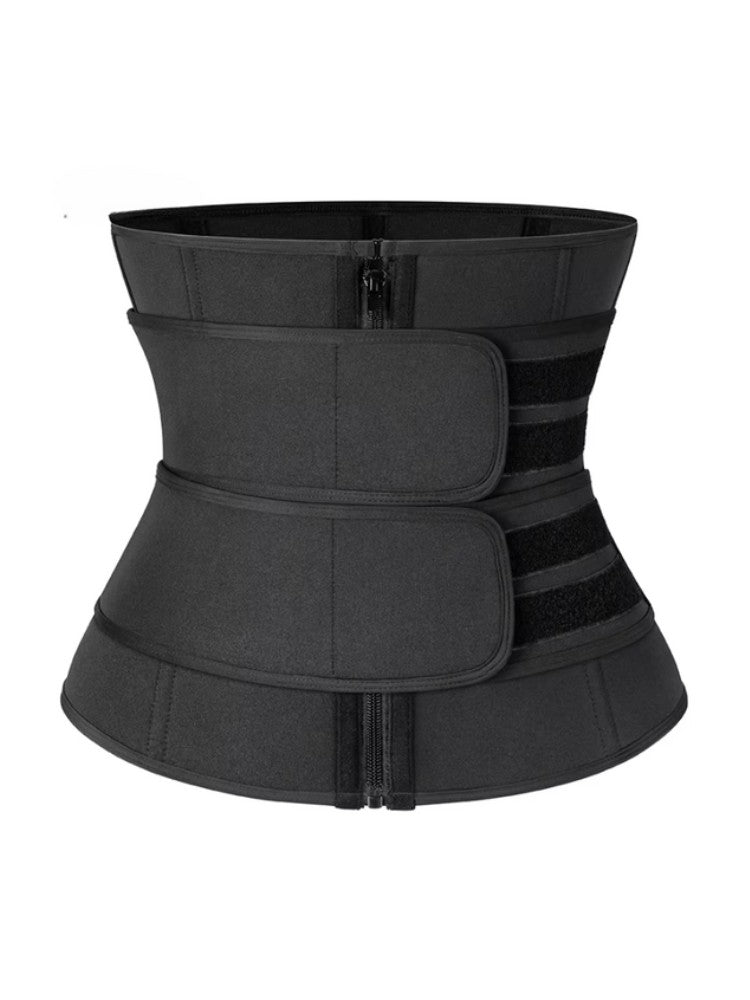 Corset noir ajusté sur mannequin, vue de face